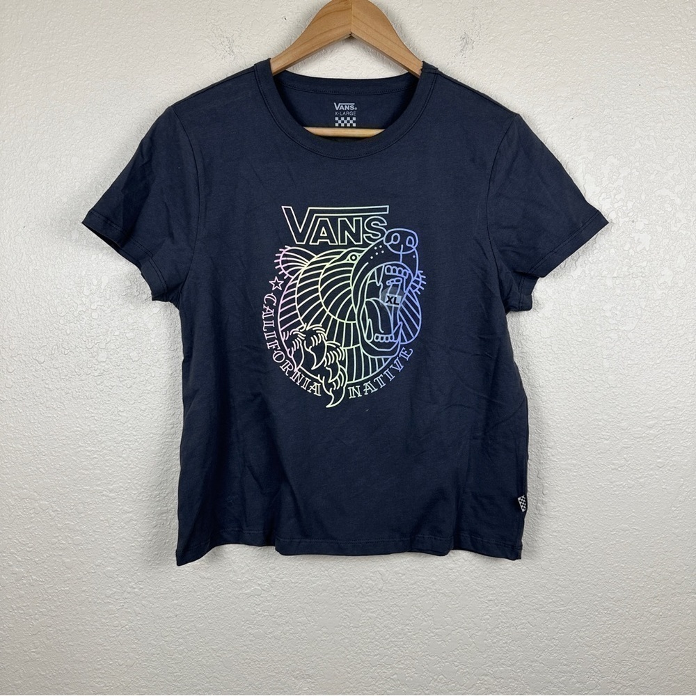 Vans Gray Bearster Baby Rainbow Graphic Short Sleeve Tee Size XL Women
